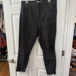 Old Navy Black Distressed Skinny Jeans